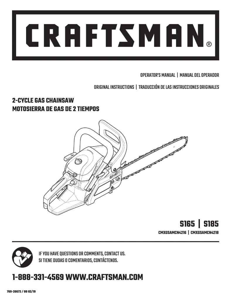 Page 1 de la notice Manuel utilisateur Craftsman CMXGSAMCN4216