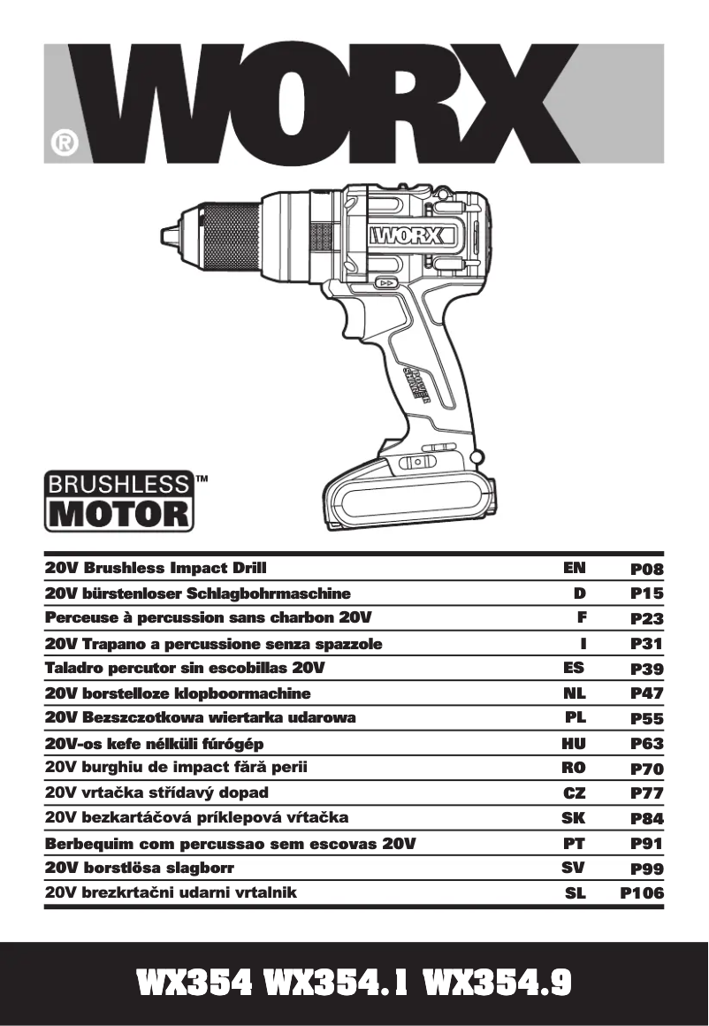 Page 1 de la notice Manuel utilisateur Worx WX354