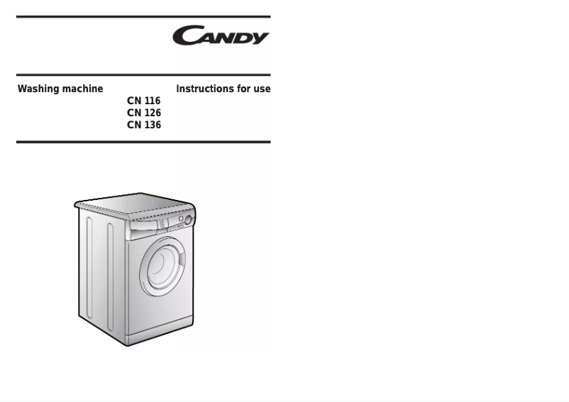 Page n°1 - Manuel utilisateur Candy CN126