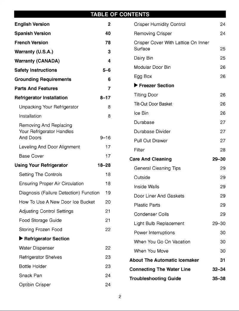 Image de la première page du manuel de l'appareil GR-L258STKA