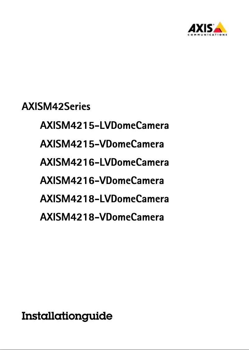 Page 1 de la notice Guide d'installation Axis M4215-V