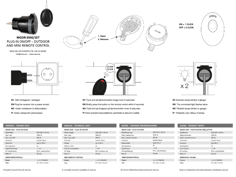 Image de la première page du manuel de l'appareil MGDR-3500/SET