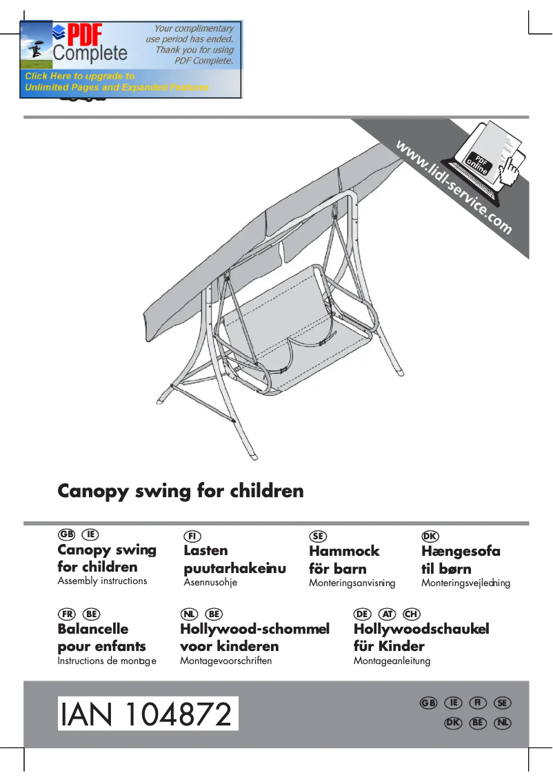 Page n°1 - Manuel utilisateur Florabest IAN 104872
