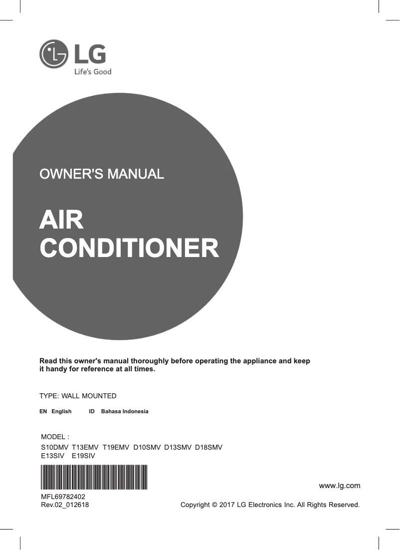 Image de la première page du manuel de l'appareil T13EMV