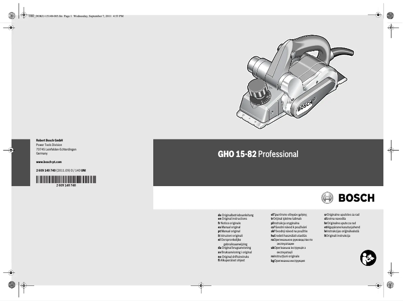 Page 1 de la notice Manuel utilisateur Bosch GHO 15-82