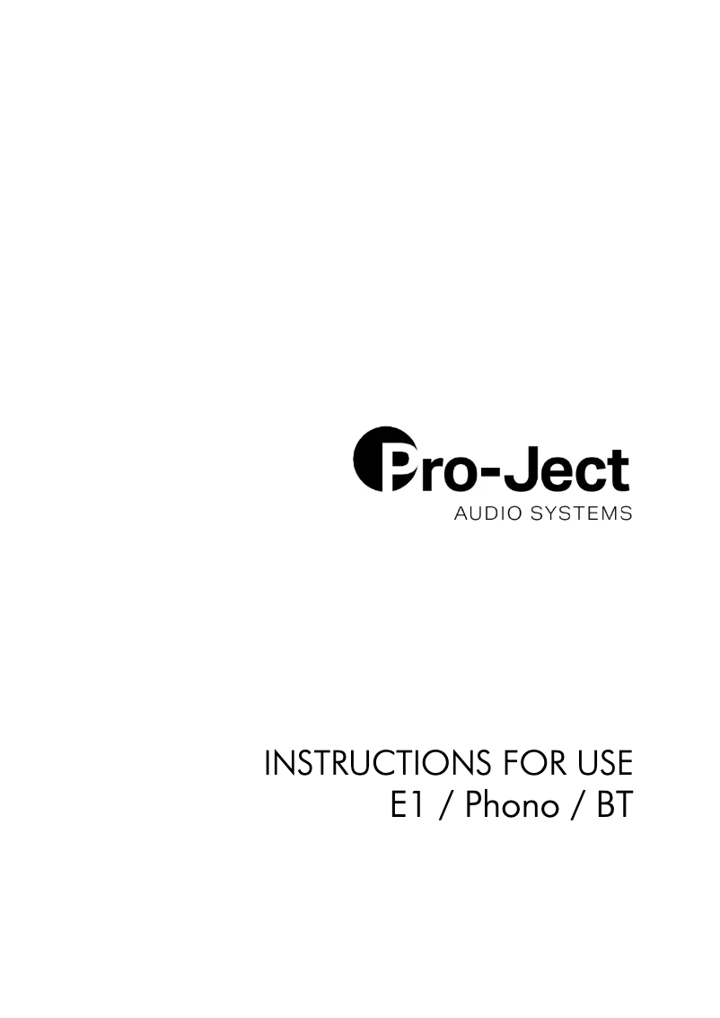 First page image of the manual for E1 BT