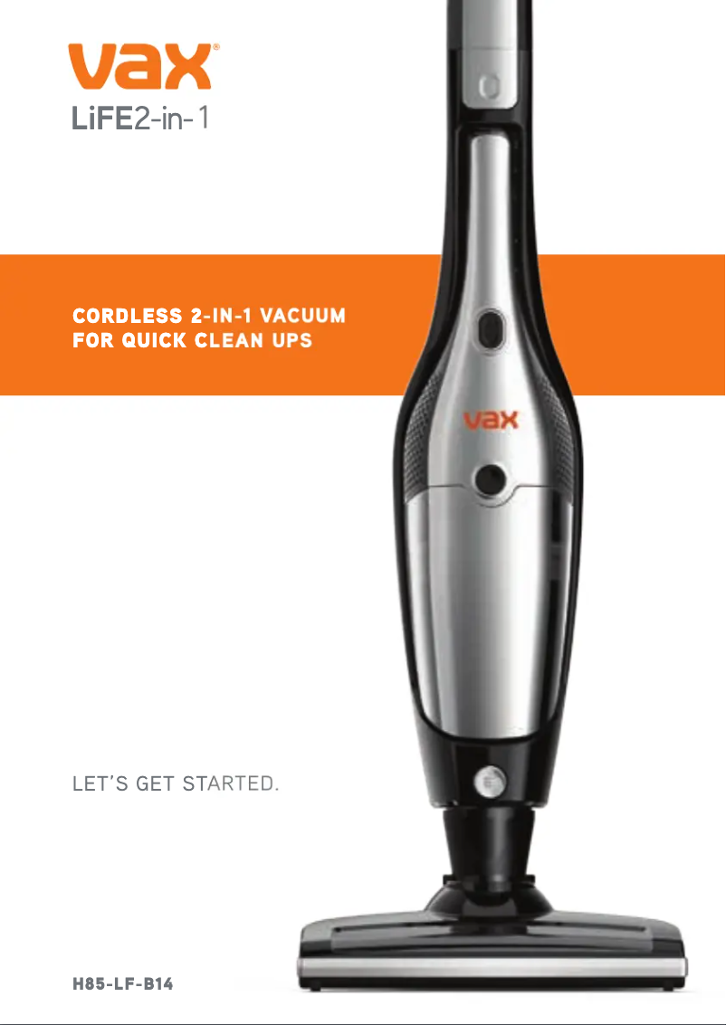 Página 1 del manual Manual de usuario Vax LiFE 2-in-1 H85-LF-B14