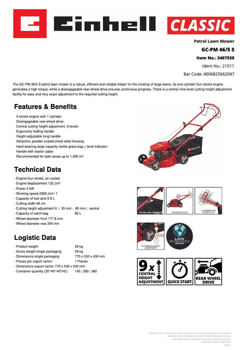 Image de la première page du manuel de l'appareil GC-PM 46/5 S