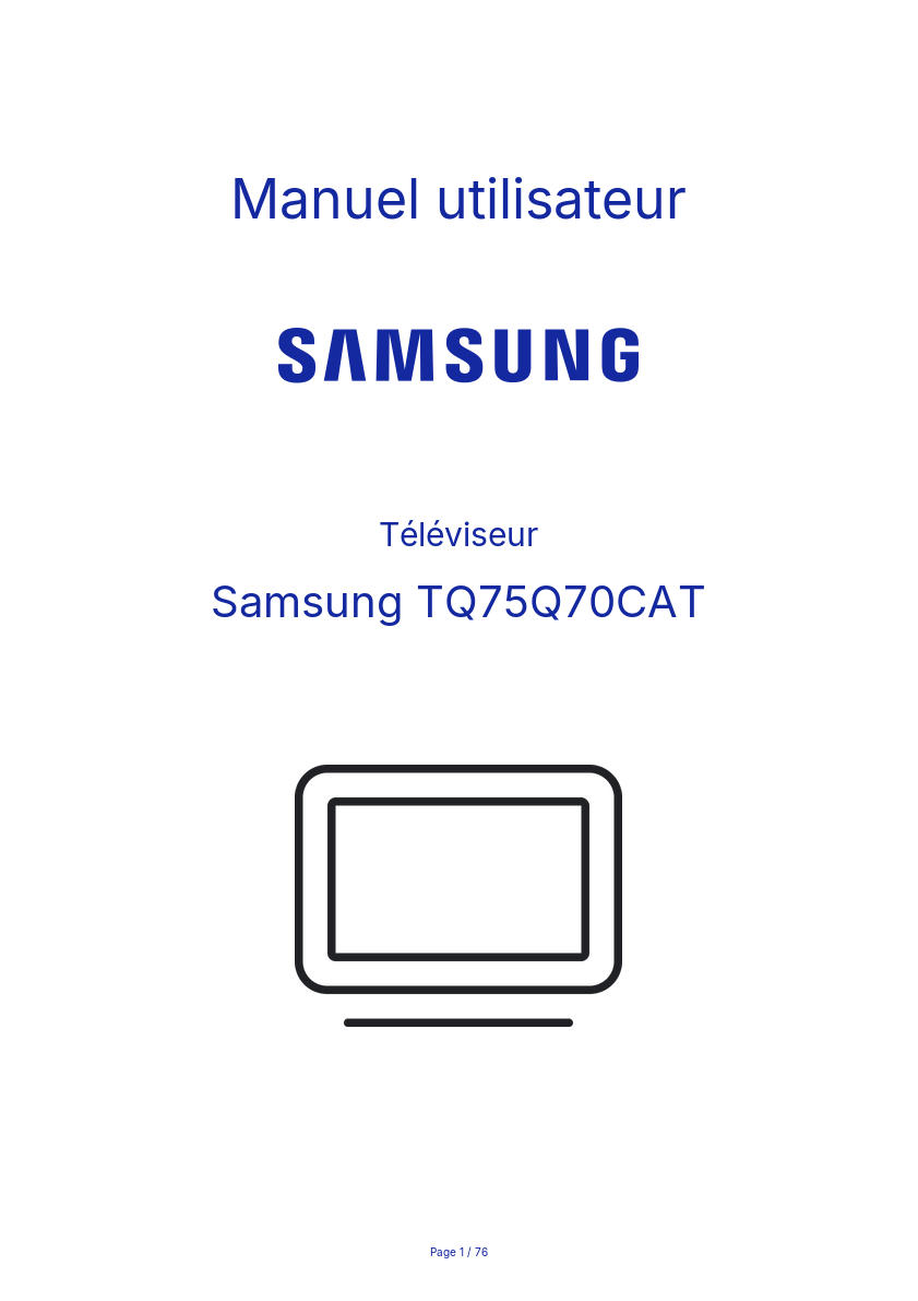 Image de la première page du manuel de l'appareil TQ75Q70CAT