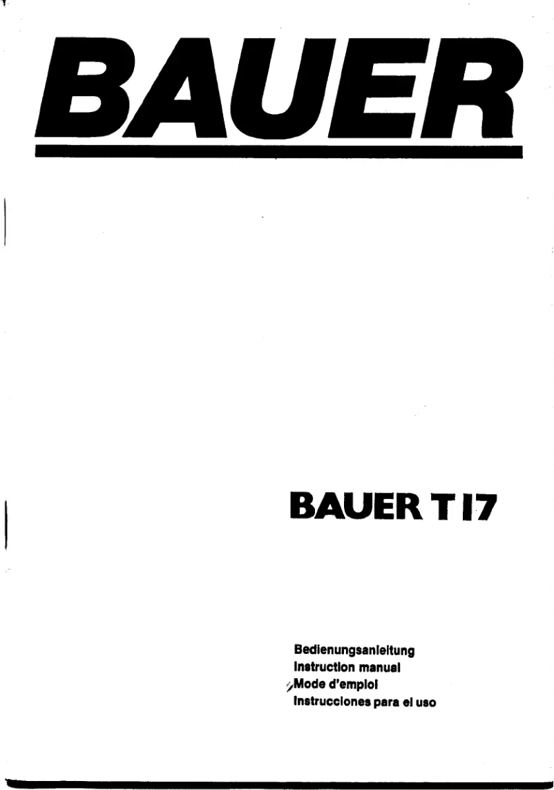 Page n°1 - Manuel utilisateur Bauer T17