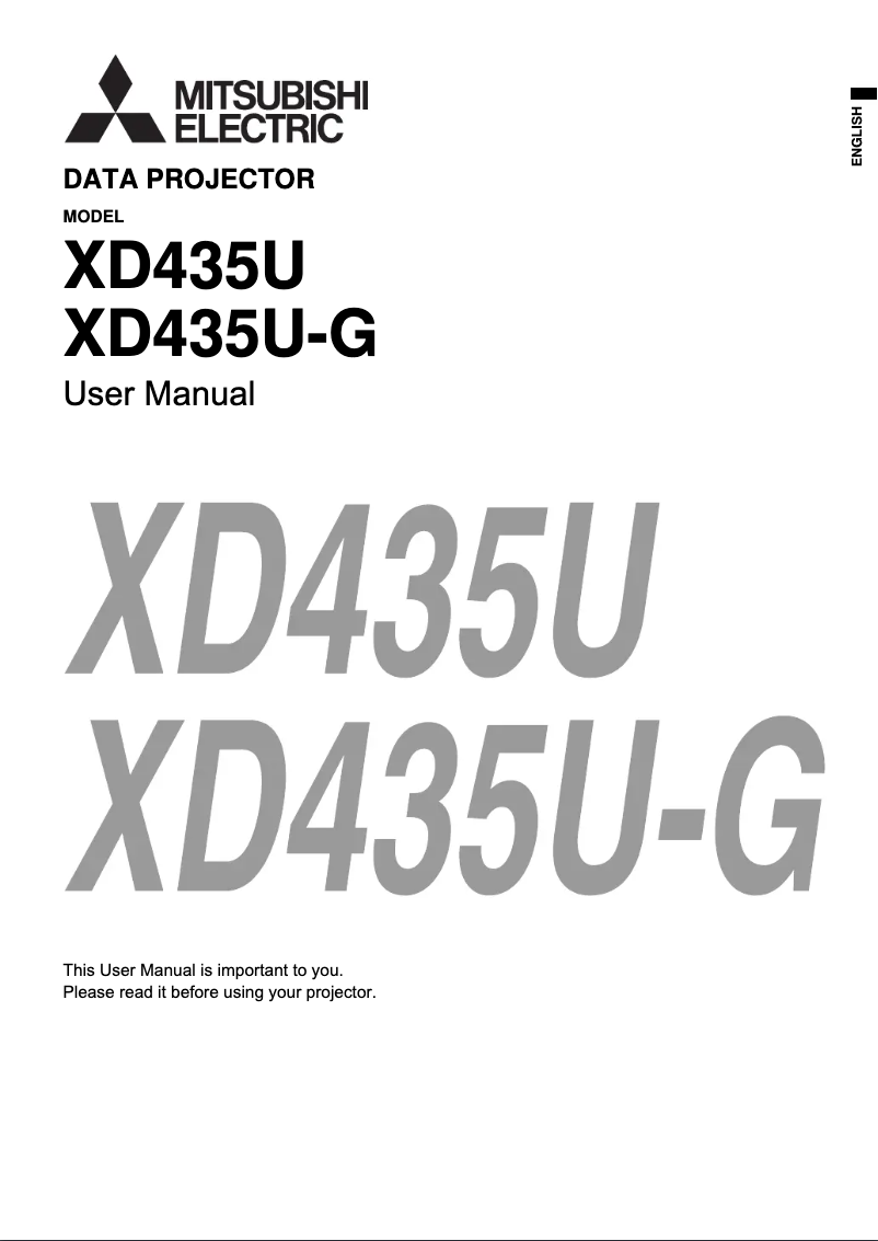Page 1 de la notice Manuel utilisateur Mitsubishi XD435U-G