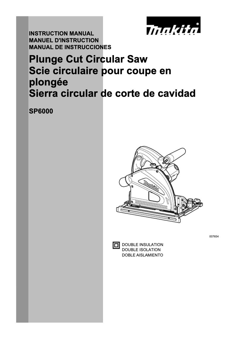 Page 1 de la notice Manuel utilisateur Makita SP6000J1X