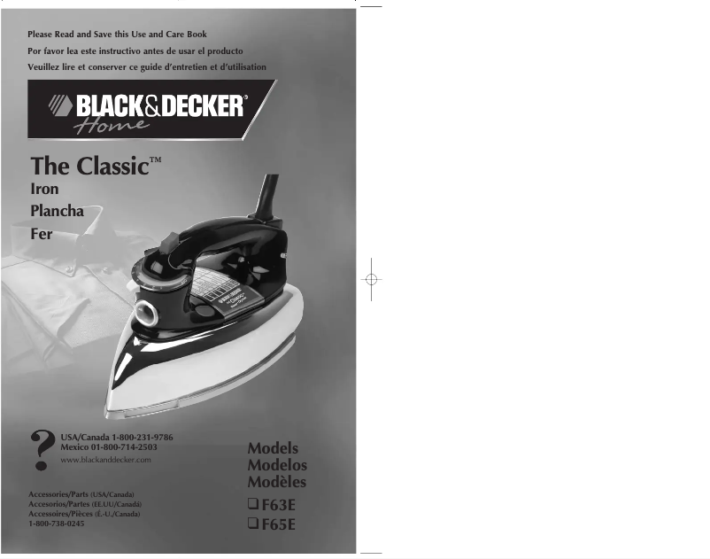 Page 1 de la notice Manuel utilisateur Black & Decker F63E