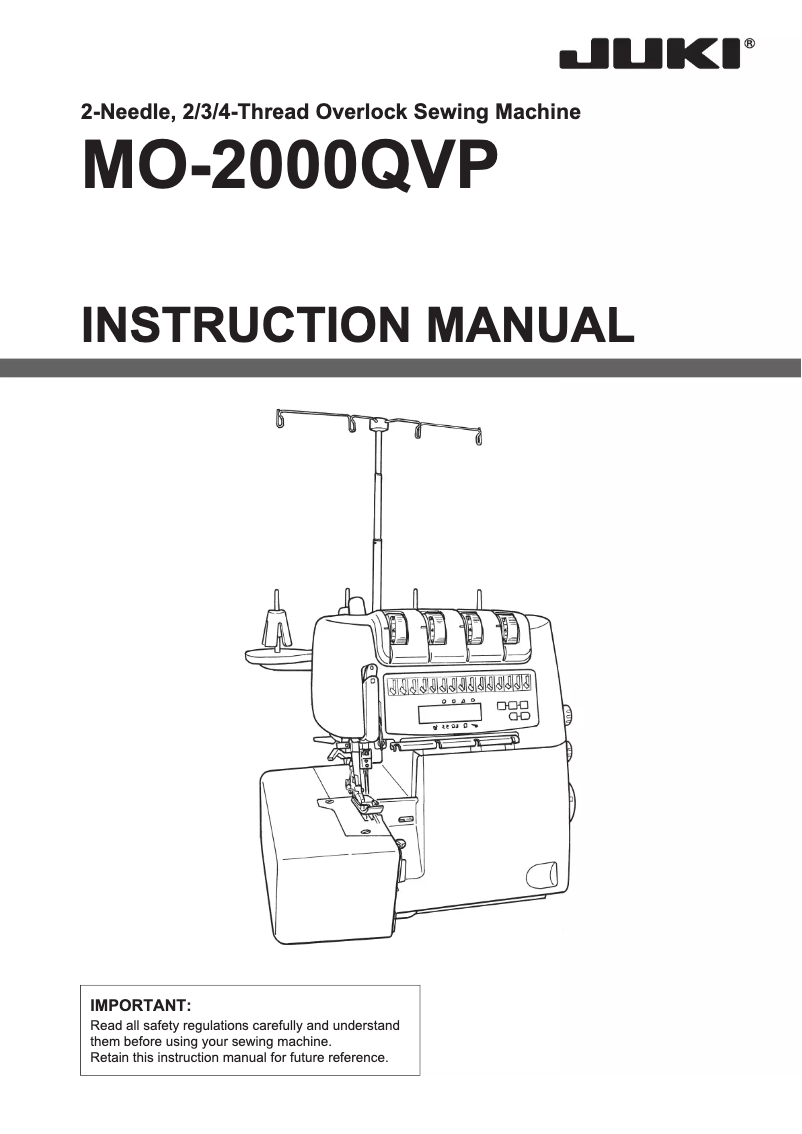 Page n°1 - Manuel utilisateur Juki MO-2000QVP