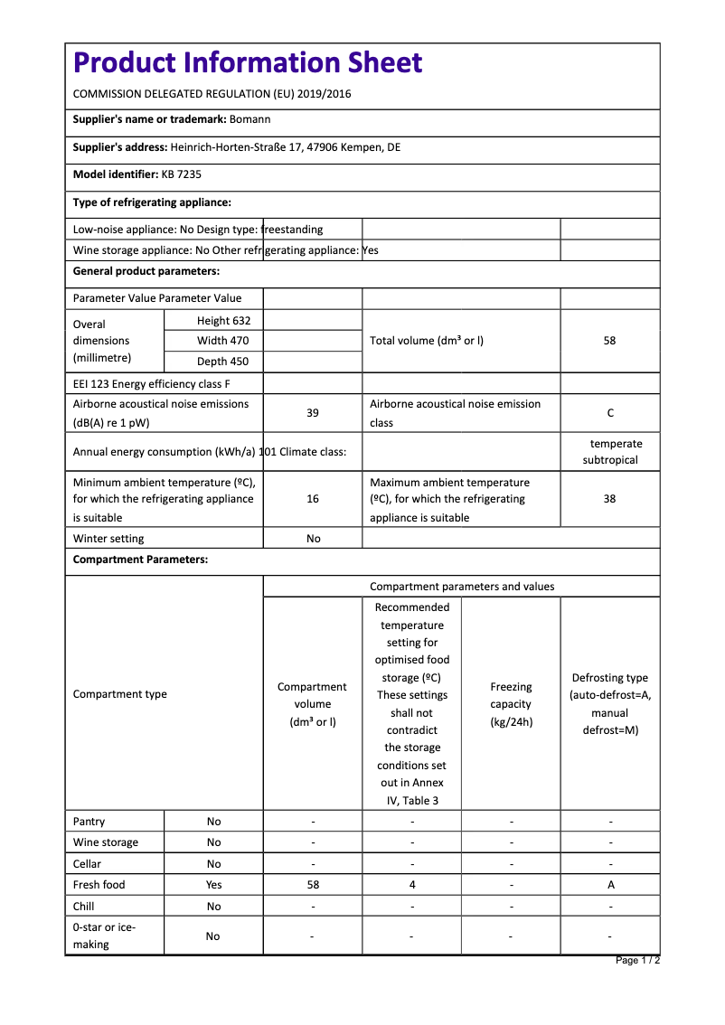 Image de la première page du manuel de l'appareil KB 7235