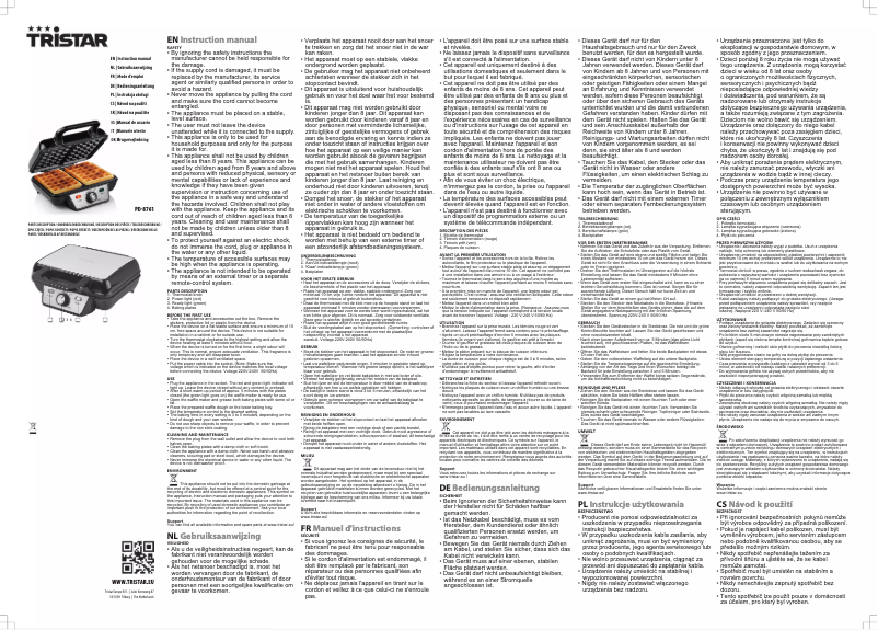 Image de la première page du manuel de l'appareil PD-8761