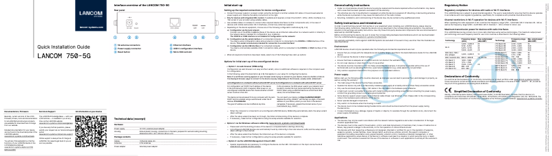 Page n°1 - Guide d'installation Lancom 750-5G