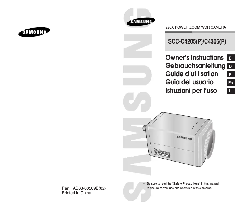 Page n°1 - Manuel utilisateur Samsung SCC-C4205P