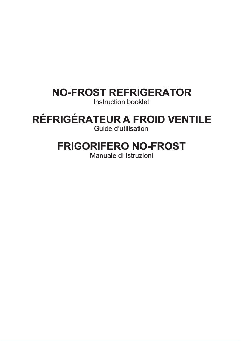 Page n°1 - Manuel utilisateur Bompani BO400NF/E