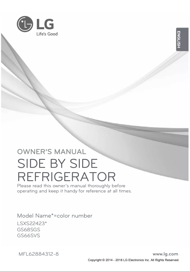 Page 1 de la notice Manuel utilisateur LG LSXS22423W