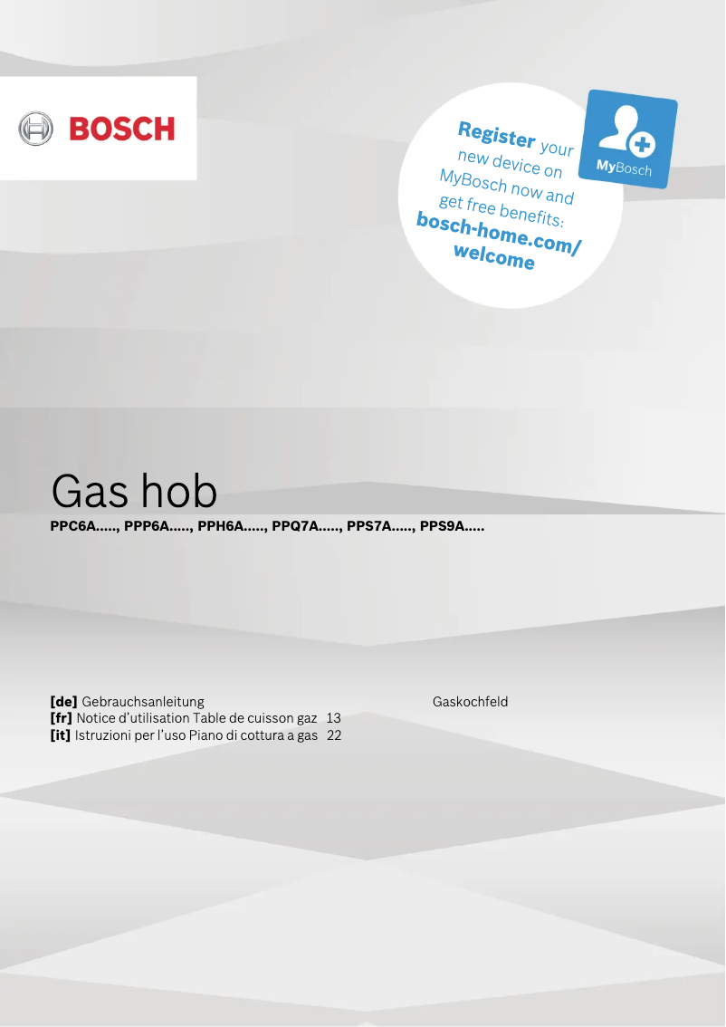 Page 1 de la notice Manuel utilisateur Bosch Serie 6 PPQ7A6B20