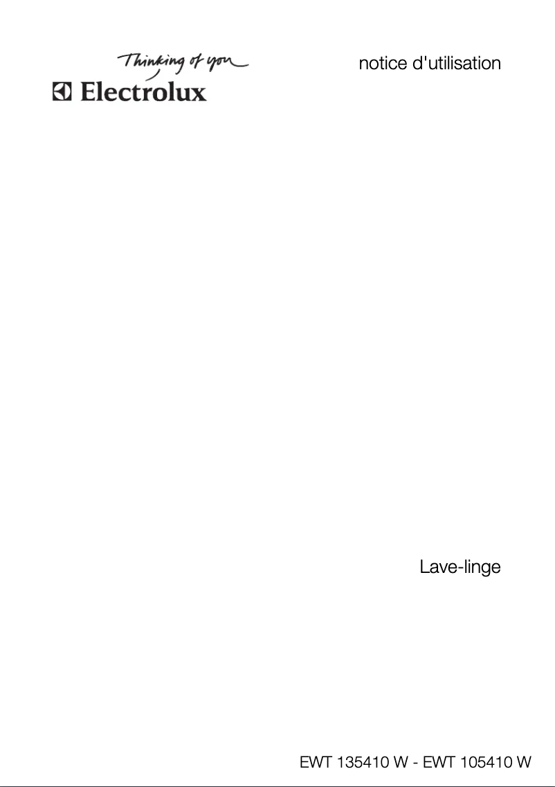 Page 1 de la notice Manuel utilisateur Electrolux EWT105410W