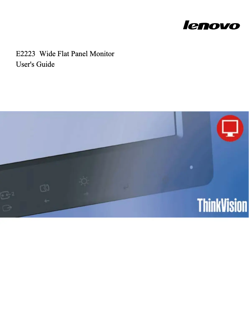 Image de la première page du manuel de l'appareil ThinkVision E2223s