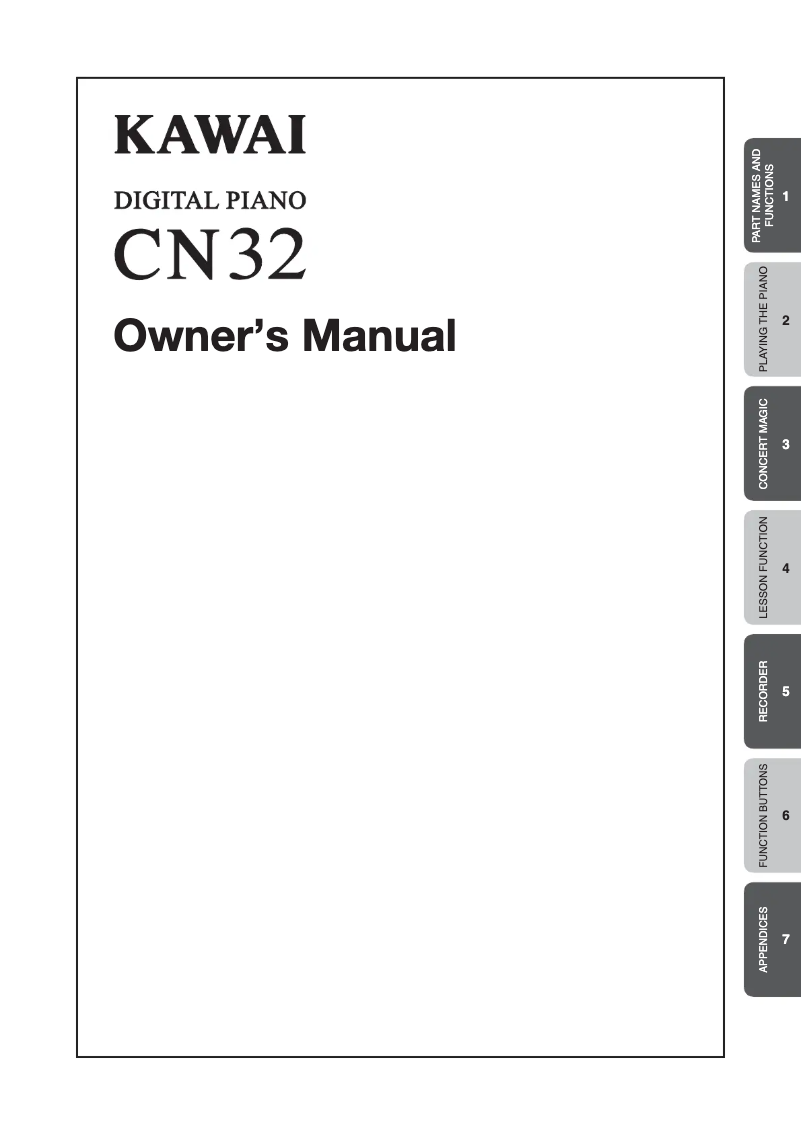 Page n°1 - Manuel utilisateur Kawai CN32