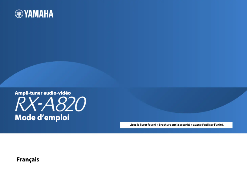 Page 1 of the manual User Manual Yamaha RX-A820