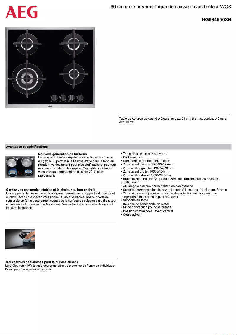Image de la première page du manuel de l'appareil HG694550XB