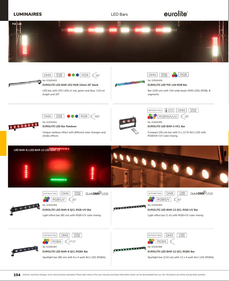 Page 1 de la notice Catalogue Eurolite LED BAR-6