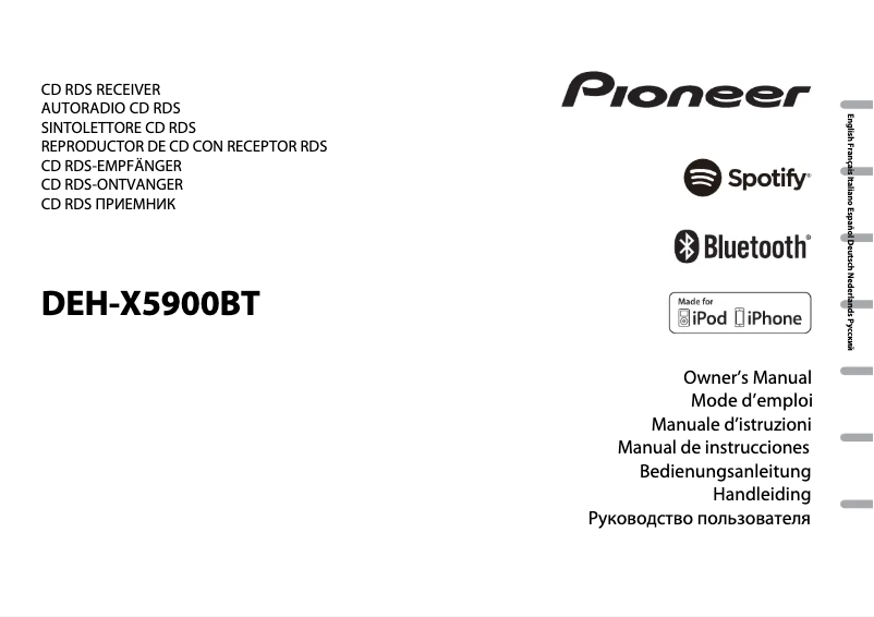 Page n°1 - Manuel utilisateur Pioneer DEH-X5900BT