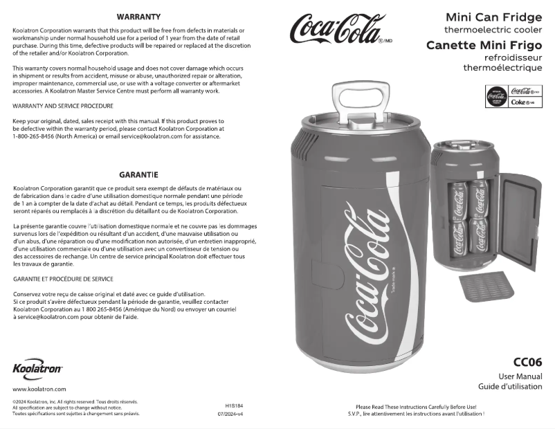 Page n°1 - Manuel utilisateur Coors Light CC06