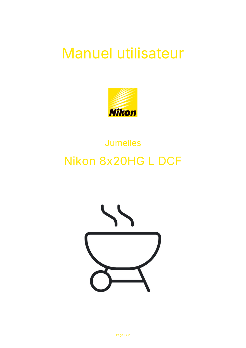 Image de la première page du manuel de l'appareil 8x20HG L DCF