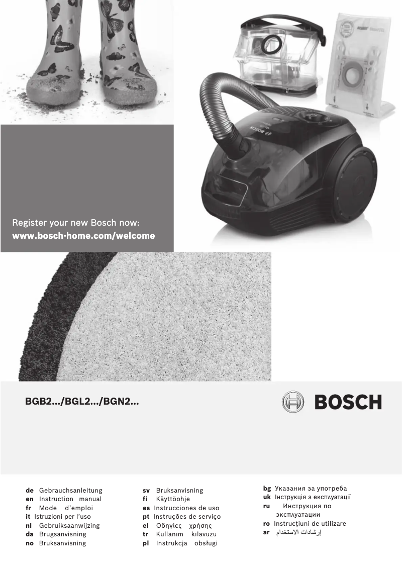 Page 1 de la notice Manuel utilisateur Bosch BGL2UA3008