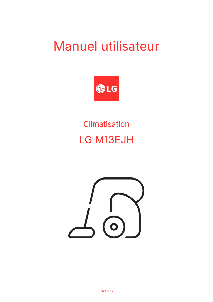 Page n°1 - Manuel utilisateur LG M13EJH