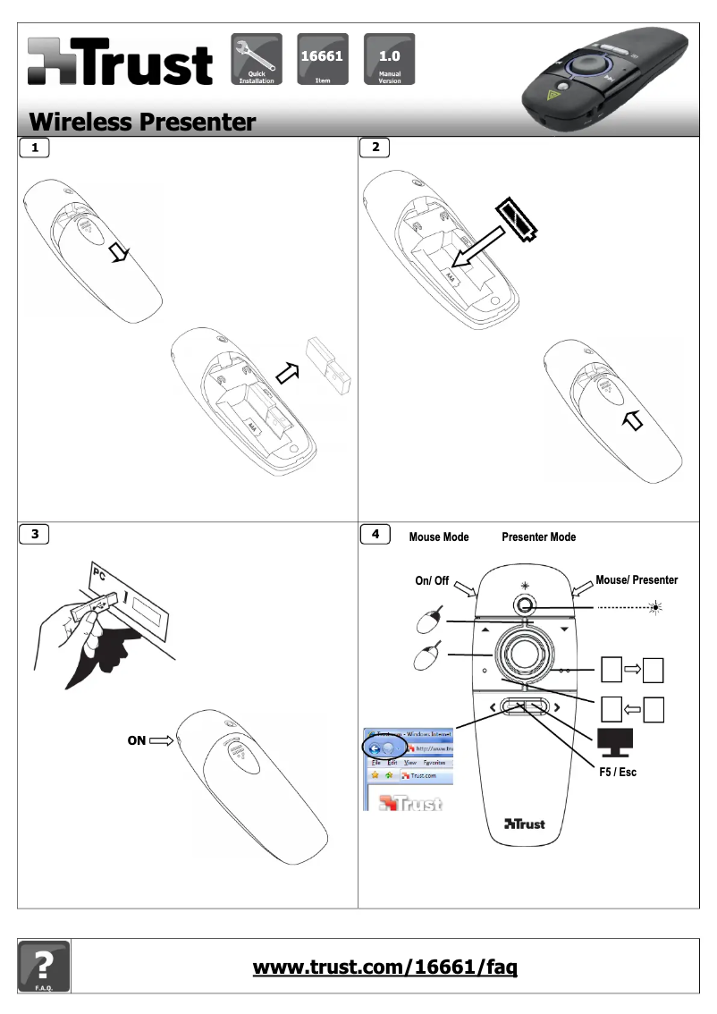 Página 1 del manual Manual de usuario Trust Preme Laser Presenter