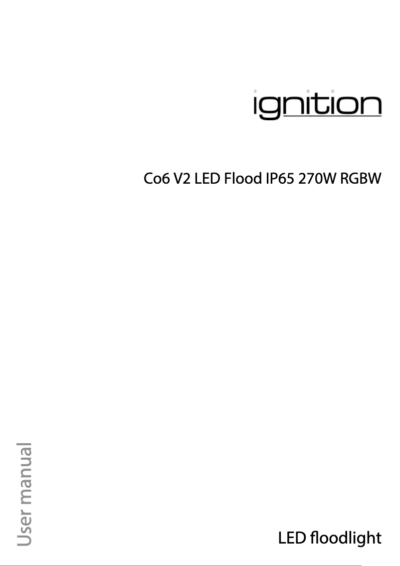 Image de la première page du manuel de l'appareil Co6 V2 LED Flood IP65 270W RGBW