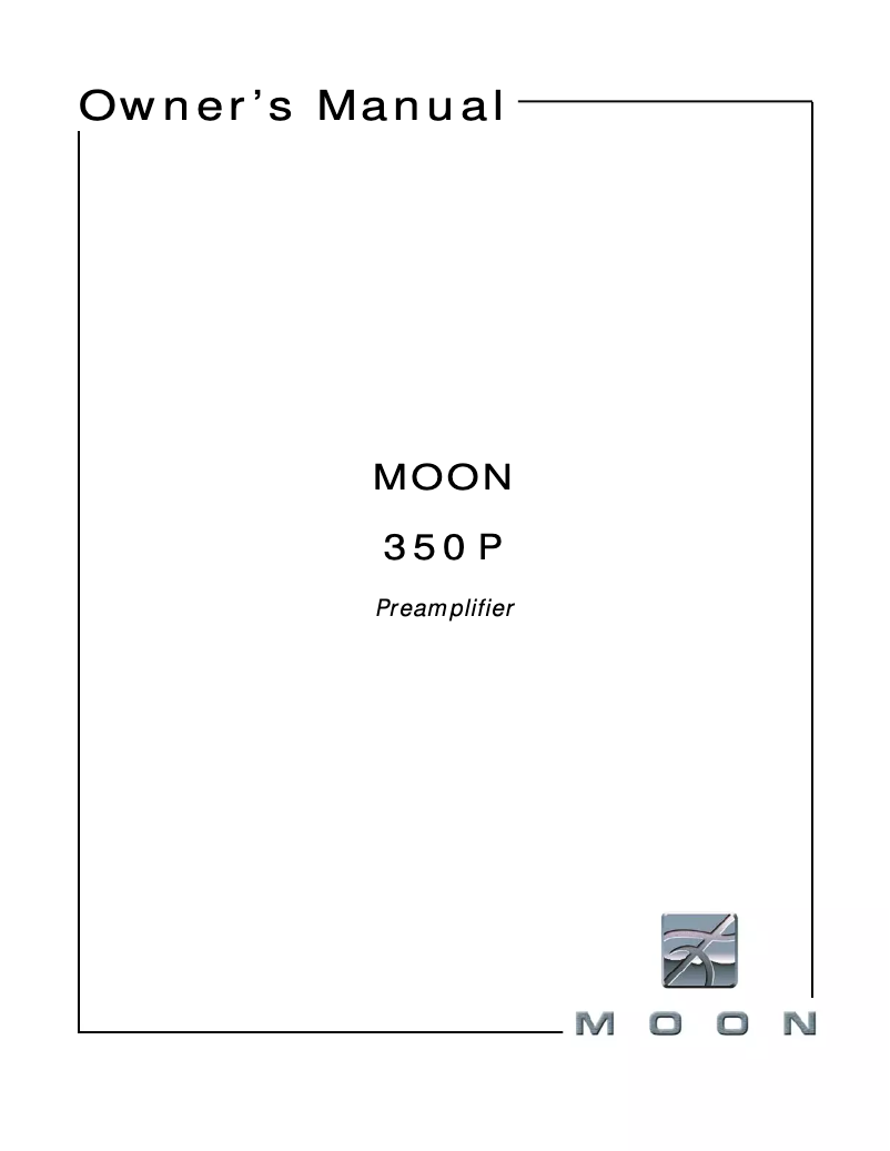 Image de la première page du manuel de l'appareil MOON 350P
