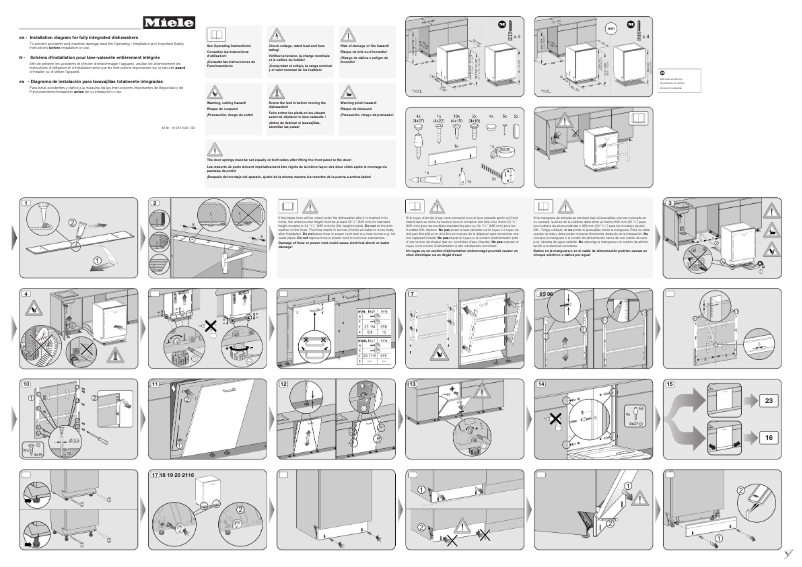 Page 1 de la notice Instructions / montage Miele G 4977 SCVI SF