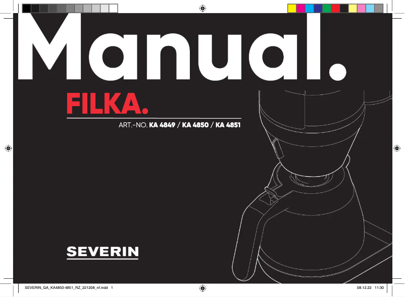 Page 1 of the manual User Manual Severin KA 4849