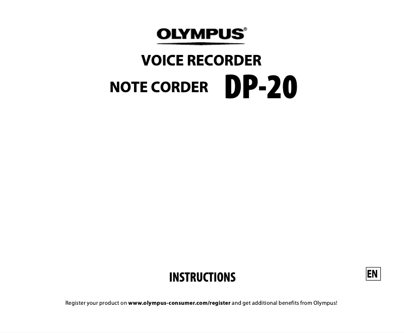 Image de la première page du manuel de l'appareil DP-20