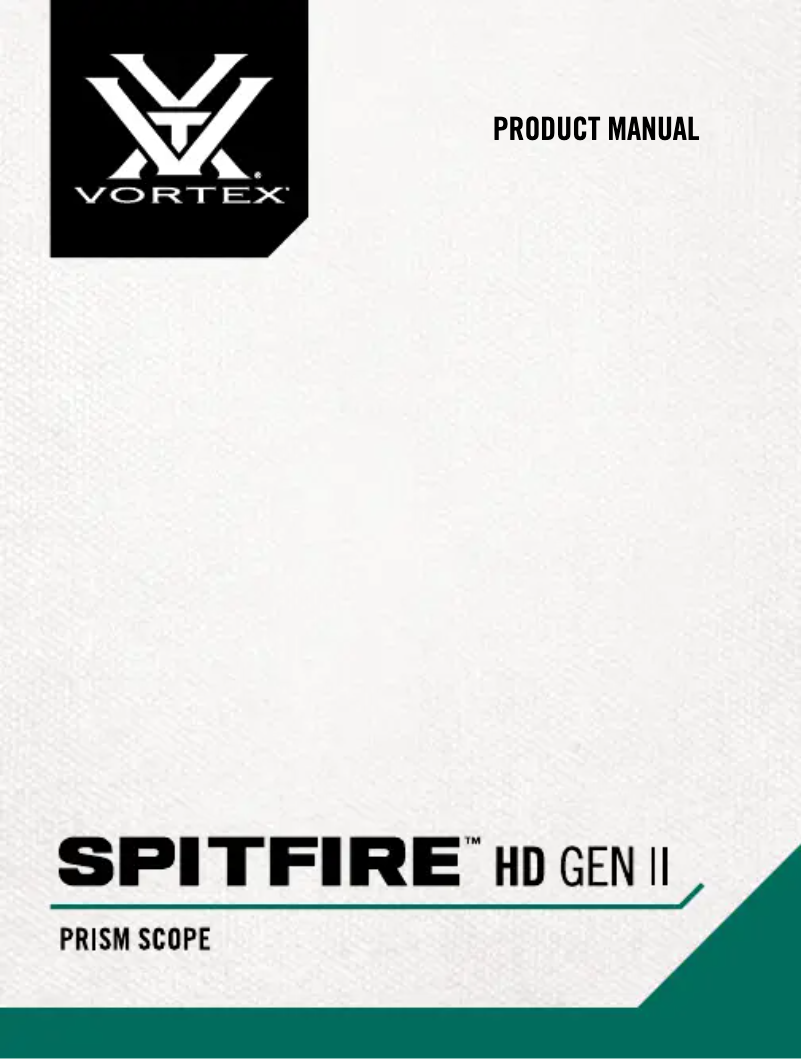 Page 1 de la notice Manuel utilisateur Vortex Spitfire HD Gen II