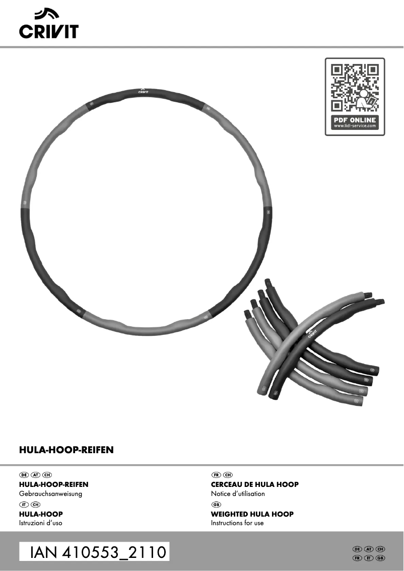 Page 1 de la notice Manuel utilisateur Crivit IAN 410553