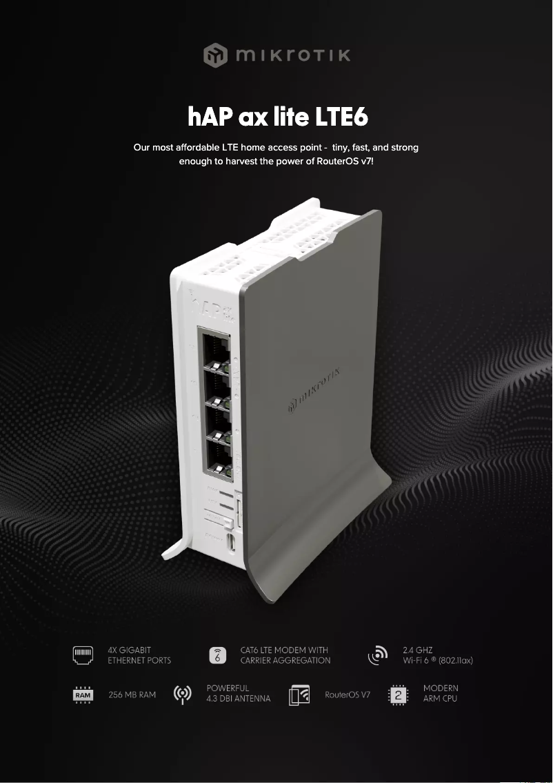 Image de la première page du manuel de l'appareil hAP ax lite LTE6