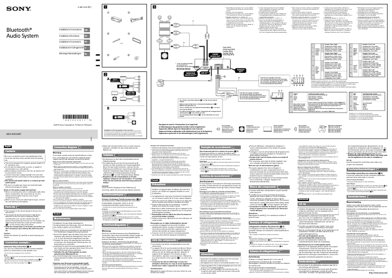 Page 1 de la notice Guide d'installation Sony MEX-N4000BT