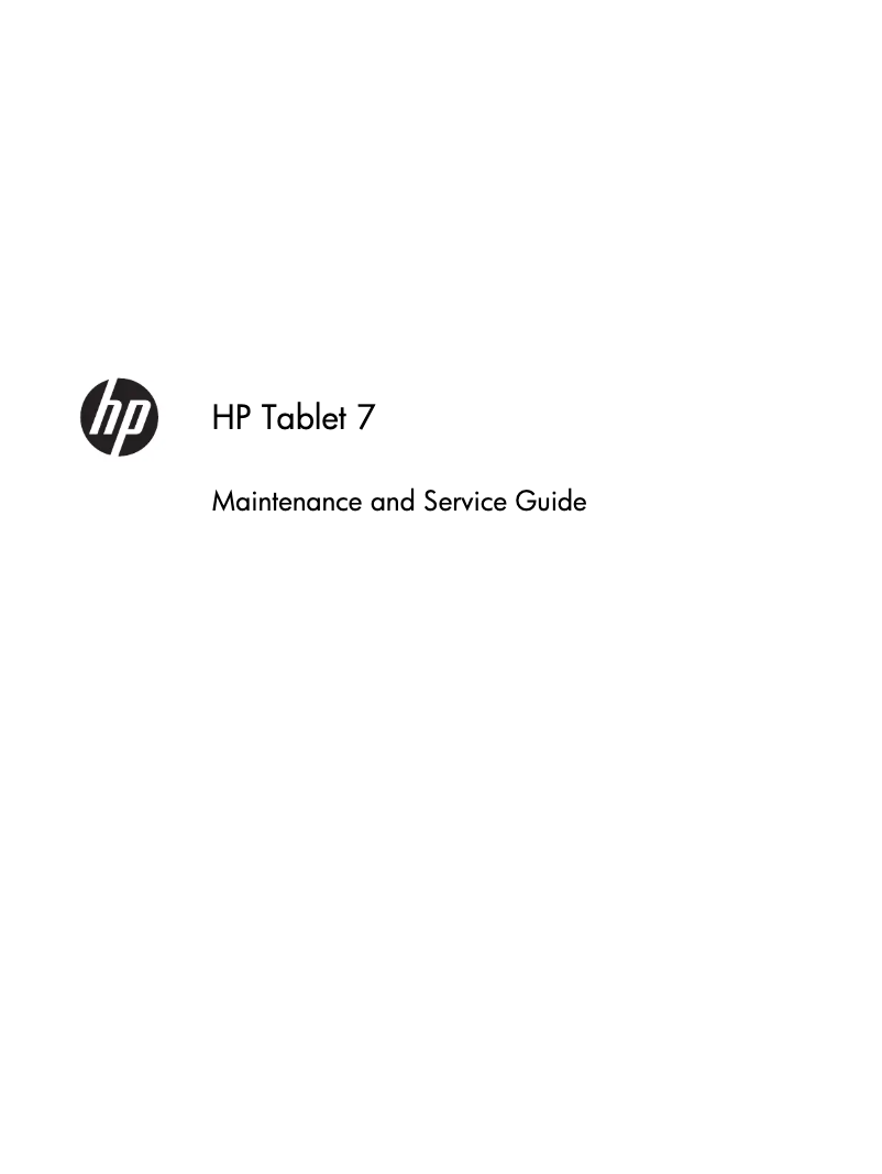 Page 1 de la notice Manuel d'utilisation et d'entretien HP Slate 7