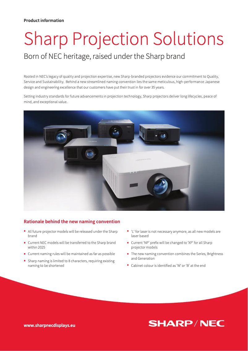 Page 1 de la notice Brochure Sharp P721Q