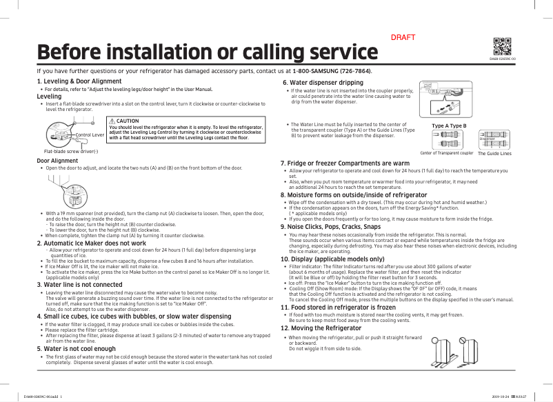 Page n°1 - Manuel utilisateur Samsung RS58T5561B1/ZS