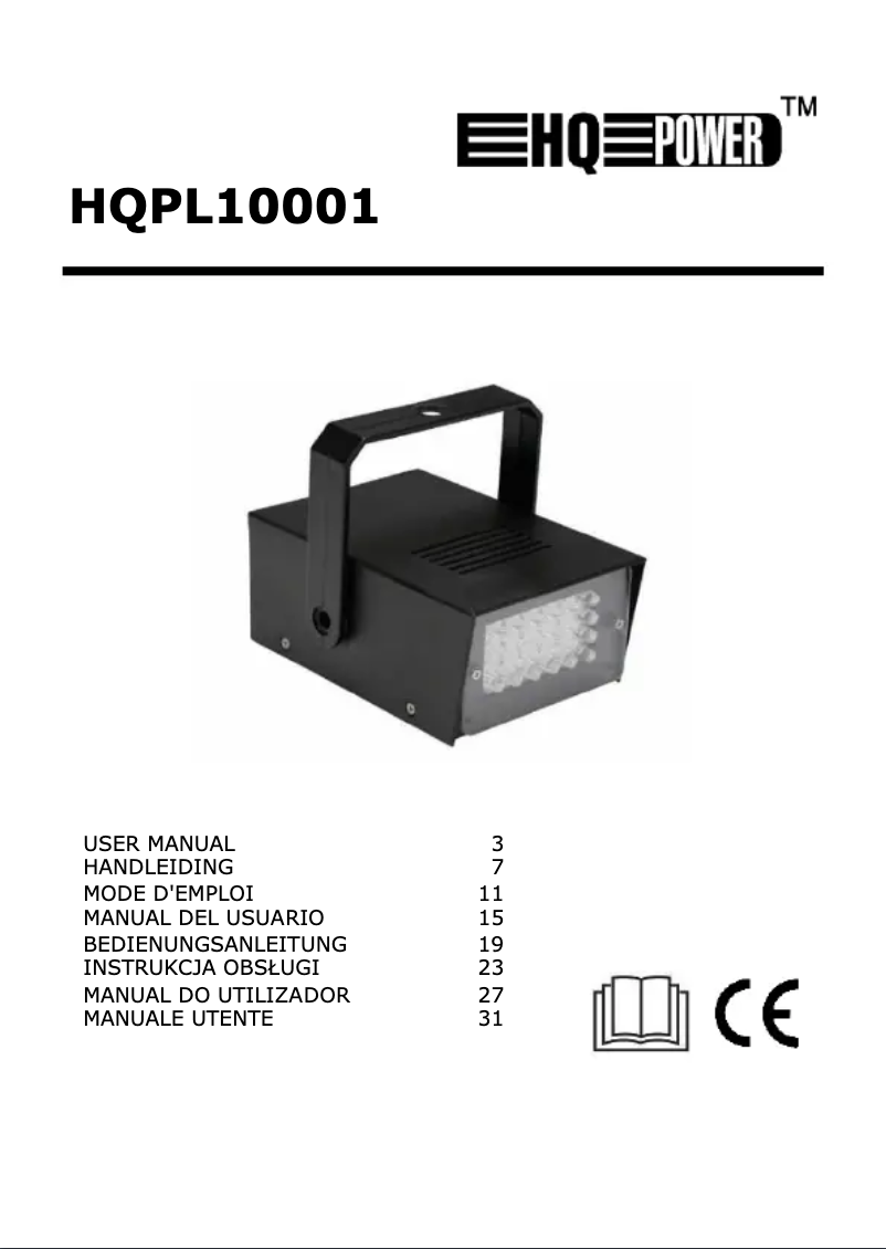 Page n°1 - Manuel utilisateur HQ Power HQPL10001